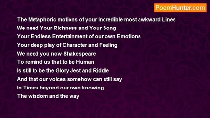 Shalom Freedman - Shakespeare, Where Are You? (For Harold Bloom)