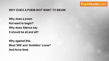 Shalom Freedman - Why Does A Poem/ Not Want To Begin