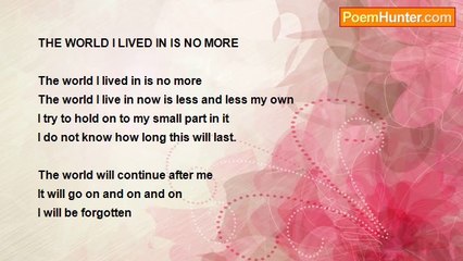 Shalom Freedman - The World I Lived In Is No More