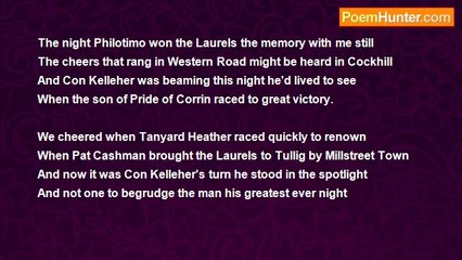 Francis Duggan - The Night Philotimo Won The Laurels