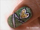 Heart Nail designs - glitter polish nail art