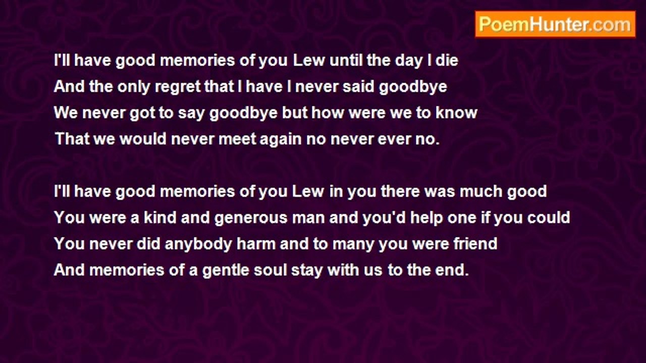 Francis Duggan - I'll Have Good Memories Of You Lew