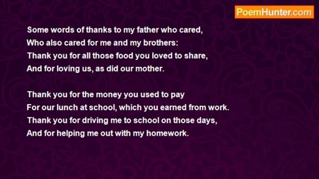 Miriam Mababaya - Some Words of Thanks to My Father who Cared