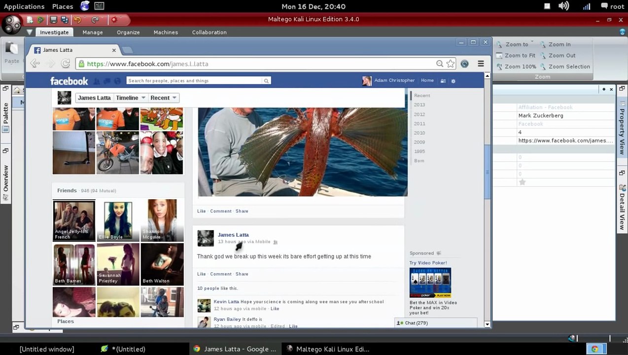 Facebook  Finding User information  Kali Linux