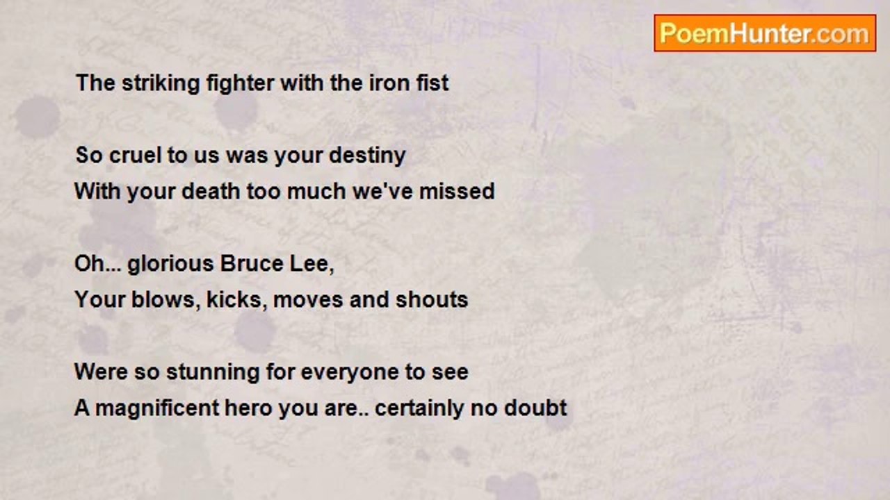 Omar Attiyeh - Bruce Lee, King of Kung Fu (*Elegy on His 40th Death Anniversary)