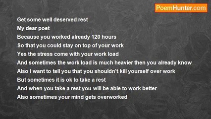 Aldo Kraas - GET SOME WELL DESERVED REST