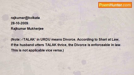 Rajkumar Mukherjee - TALAK