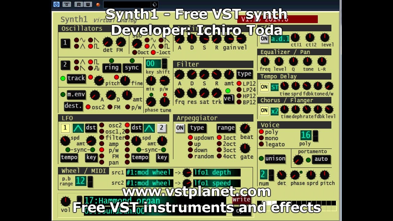 Synthesizer Software - Synth1 free - vstplanet.com