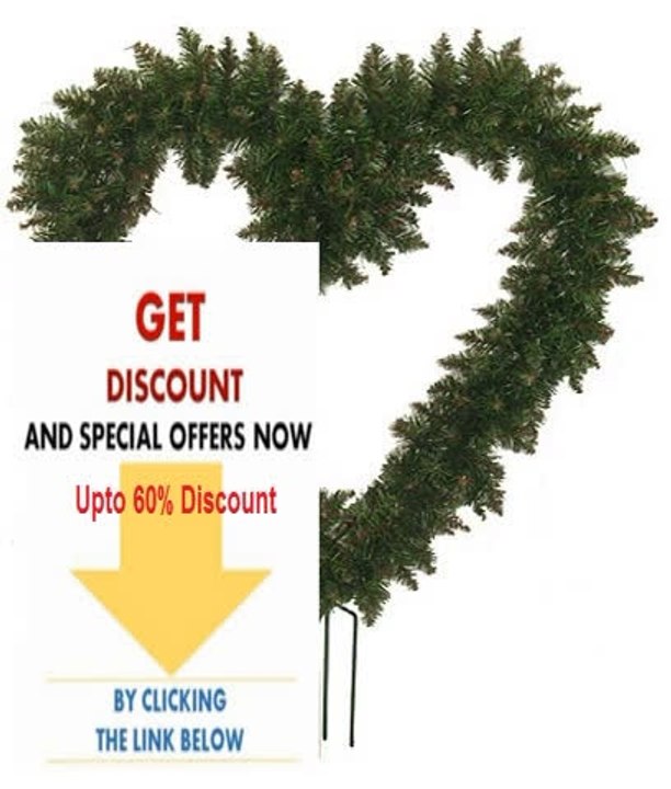 Best Deals 22" Green Pine Artificial Heart Shape Wreath with Ground Stakes - Unlit Review