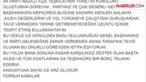 AK Parti Nazilli İlçe Başkanı, 11 Günde İstifa Etti