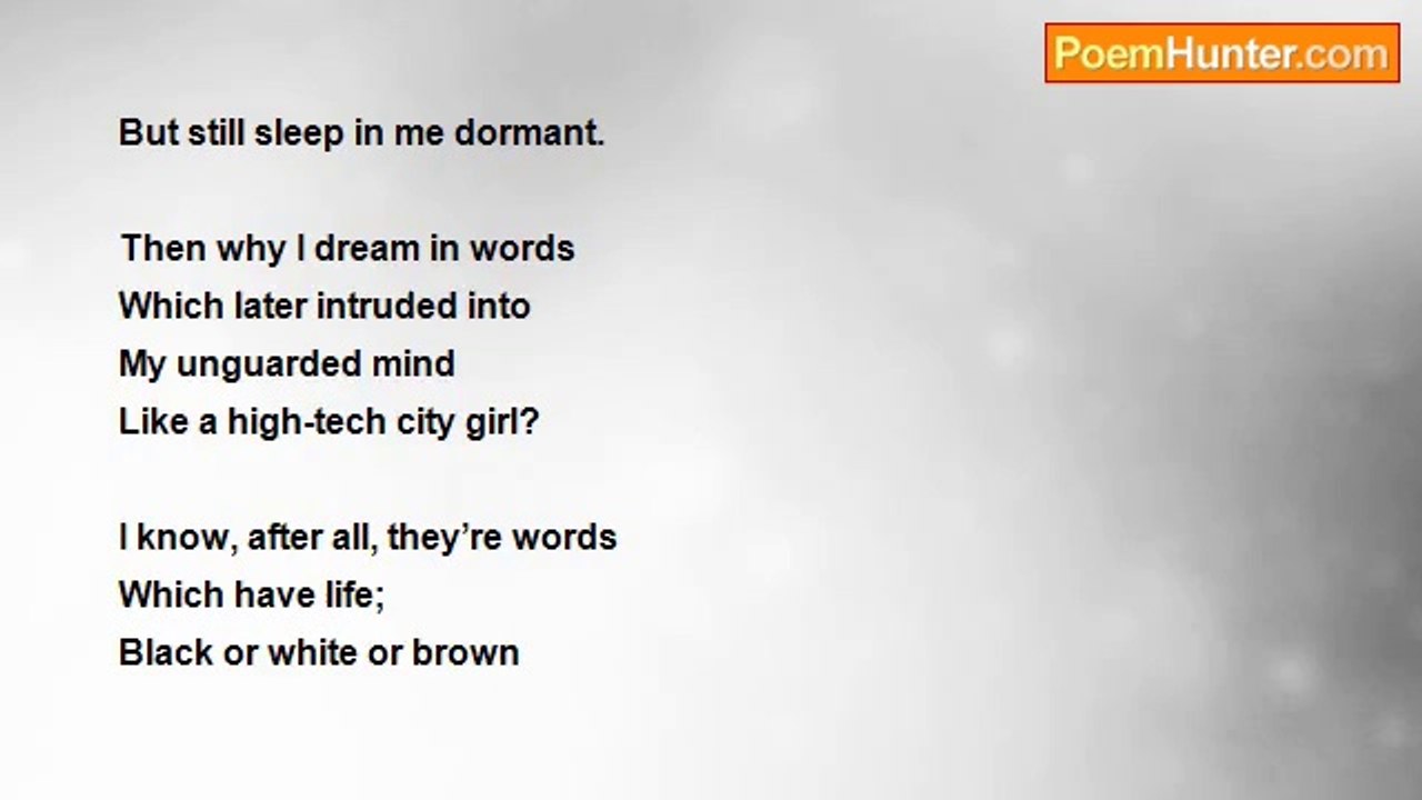 J thampi Jayasingh - Why do I Dream in Words?