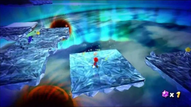 Super Mario Galaxy - Volcan de glace - Étoile 4 : Devance ton double au pays des glaces !