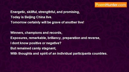 BUNMI OROGUN SAMUEL - THOUGHT FROM BEIJING CHINA OLYMPIC.