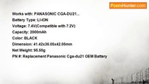 kiky kuang - Panasonic CGA-DU21 Camcorder Battery