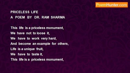 dr. ram sharma - PRICELESS   LIFE