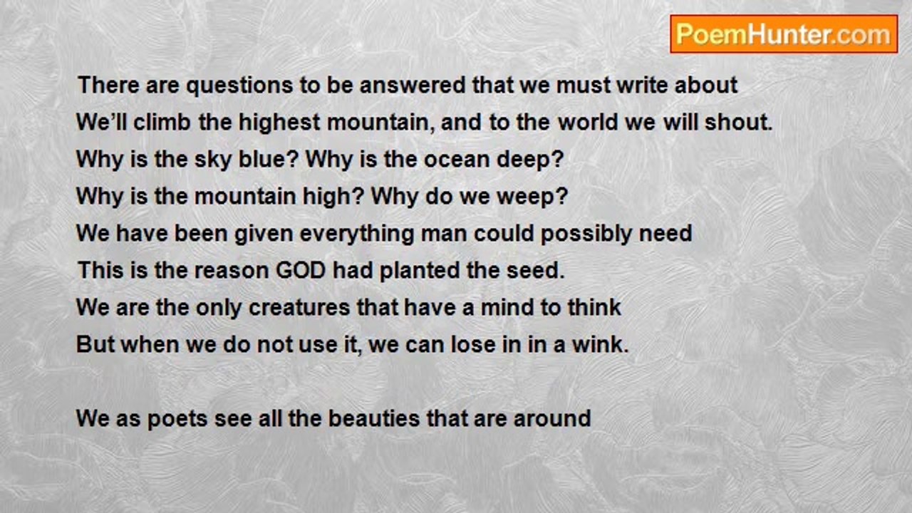 louis rams - Why Do Poets Write