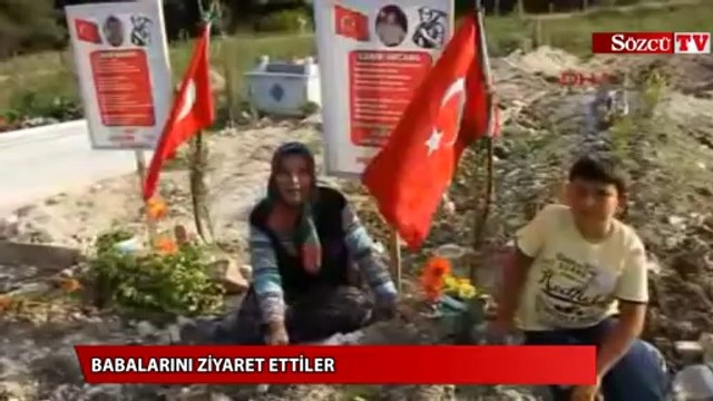 Babalar gününde babalarını ziyaret ettiler