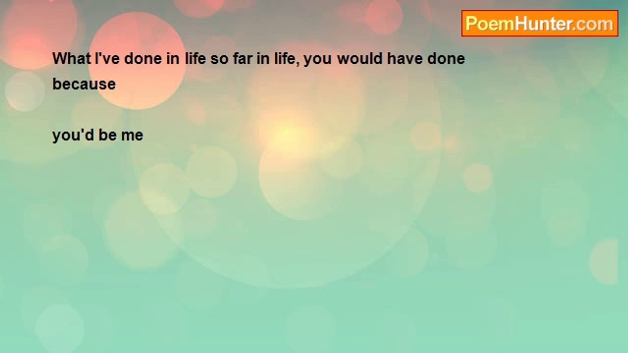 Sylvia Loven Carter - IF YOU WERE ME.