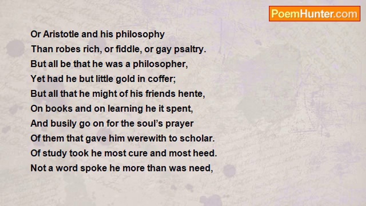 Forrest Hainline - General Prologue 10: The Clerk - Geoffrey Chaucer (Forrest Hainline's Minimalist Translation)