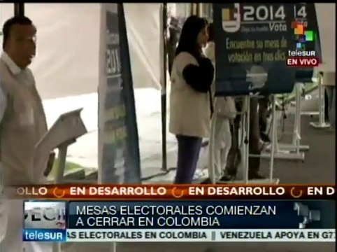 Conteo de votos en comicios presidenciales de Colombia fue expedita