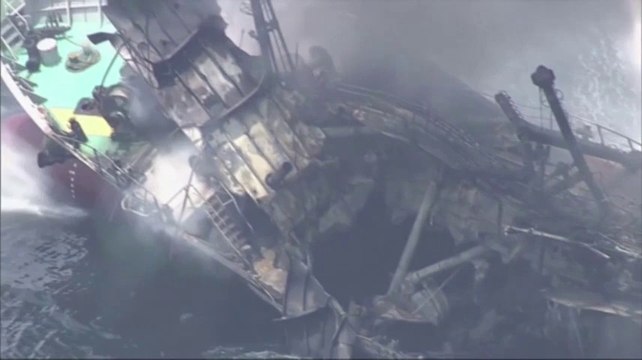 Raw: Oil Tanker Explodes Off Japan