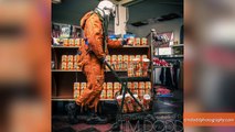 Photographer wears space suit for photo series
