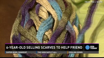 6-year-old makes scarves to support friend