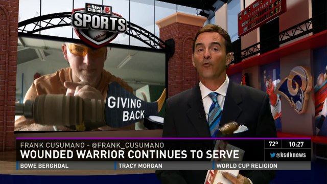 Wounded soldier turns hockey sticks into canes for vets