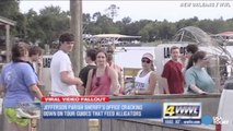 Watch tour guide feed gator from his mouth