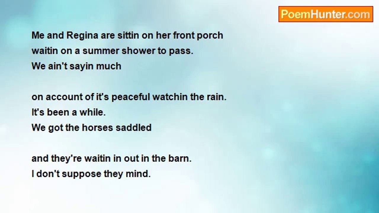 Hanque O . . . - Regina's Poems #012:  Waitin it Out