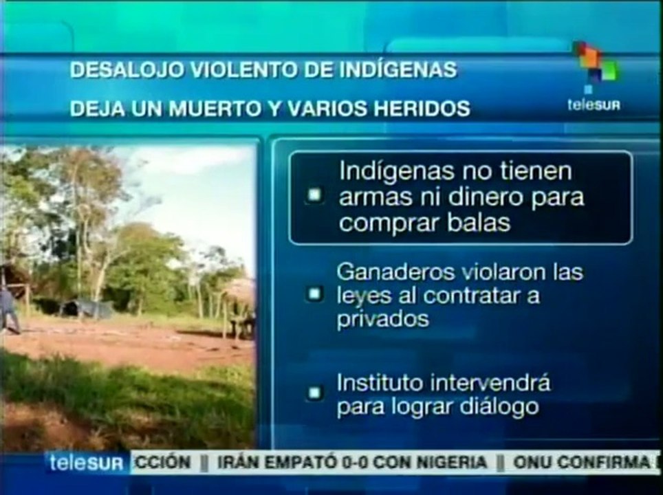 Desalojo violento de indígenas deja un muerto en Paraguay