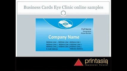 Eye clinic visiting card samples printasia