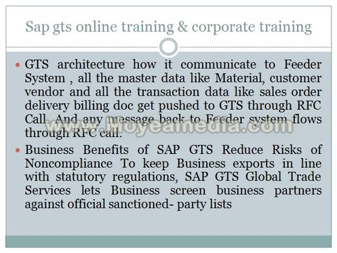 sap gts online training & corporate training