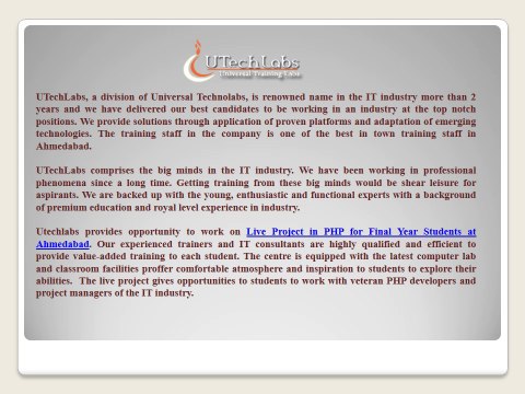 Live PHP Training Project At Ahmedabad