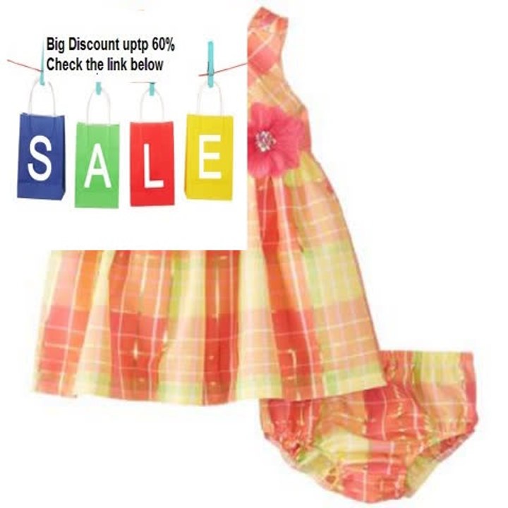 Best Deals Bonnie Baby Baby-Girls Newborn Plaid Taffeta Dress with Flower Trim Review