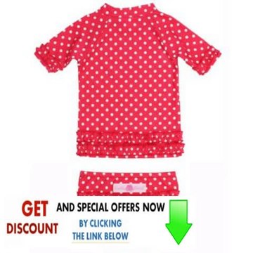 Best Deals RuffleButts Girls Red & White Polka Dot Ruffled Rash Guard Bikini Swim Review
