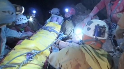 Video from helmet-mounted camera shows trapped researcher