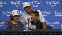 Tim Duncan & his Kids At the Press Conference   Heat vs Spurs   Game 5   NBA Finals 2014