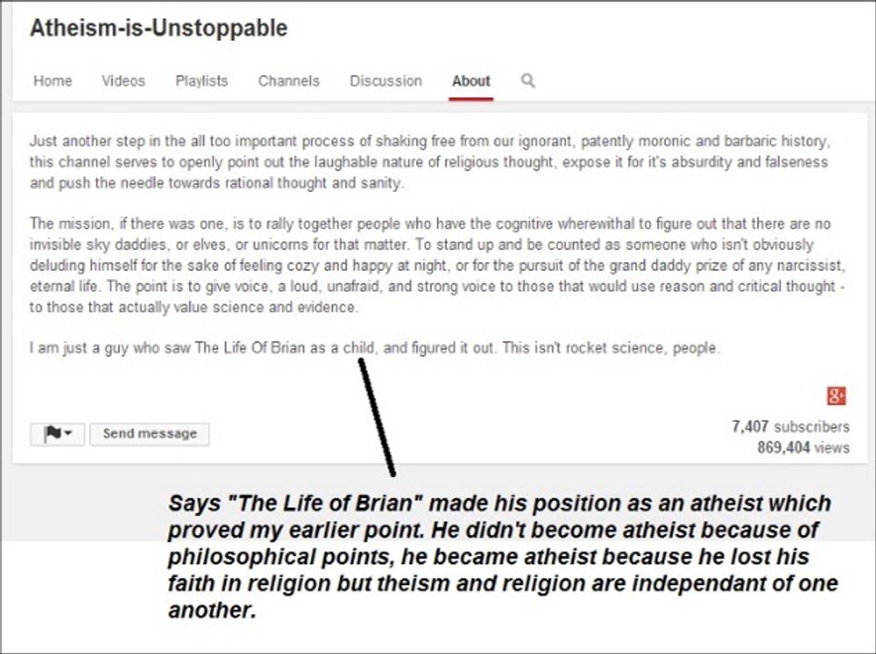 Atheism is Unstoppable? Refuting an atheist douchebag