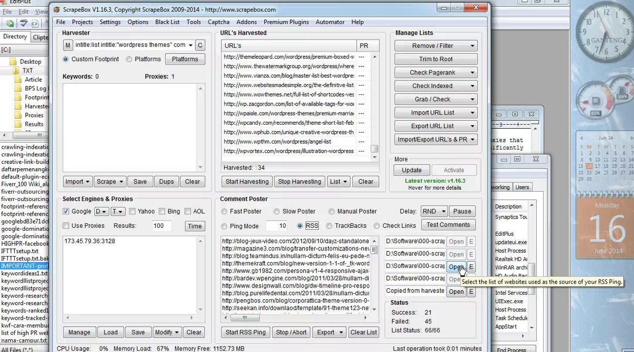 Tutorial Scrapebox #11: Mengenal Fungsi Ping, RSS Ping, dan Check Links