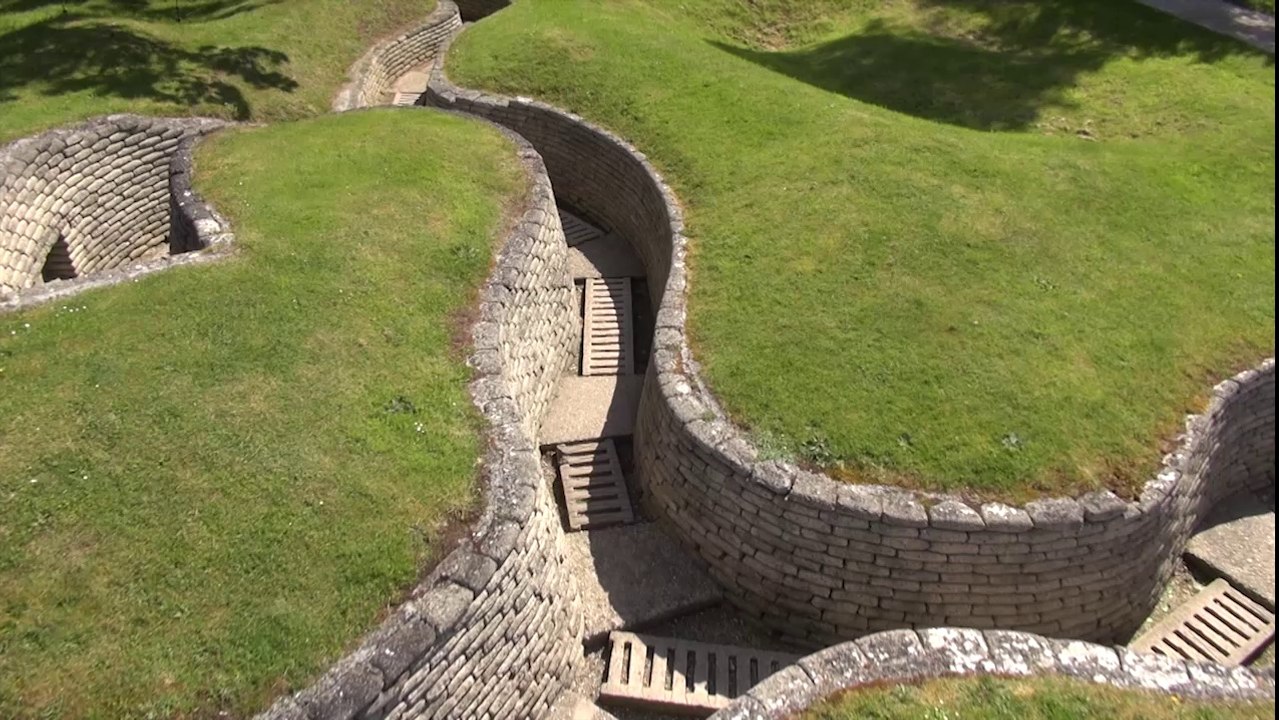 Le mémorial de Vimy vu du ciel