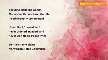 Terence George Craddock (Spectral Images and Images Of Light) - Gandhi Won No Noble Peace Prize?