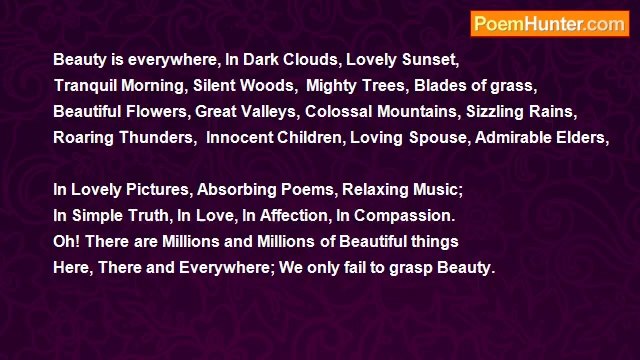 Gan Chennai - 0999..... Beauty (My first Poem)