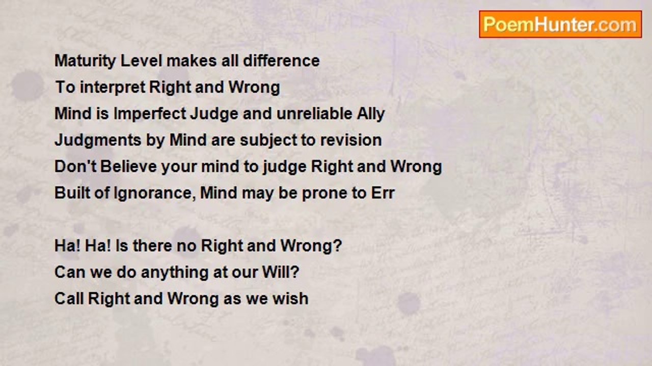 Gan Chennai - 0977..... RIGHT and WRONG