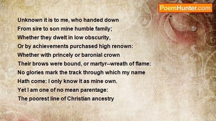 Henry Alford - Sonnet LXXX.  My Ancestors.