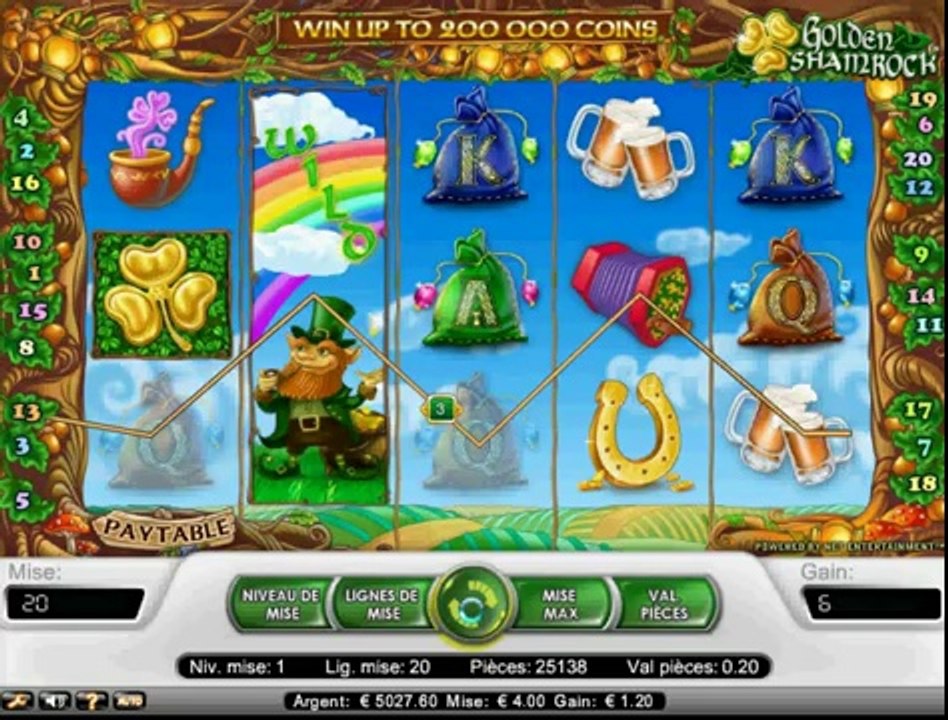 Golden Shamrock - NetEnt - planetejeuxdargent.com