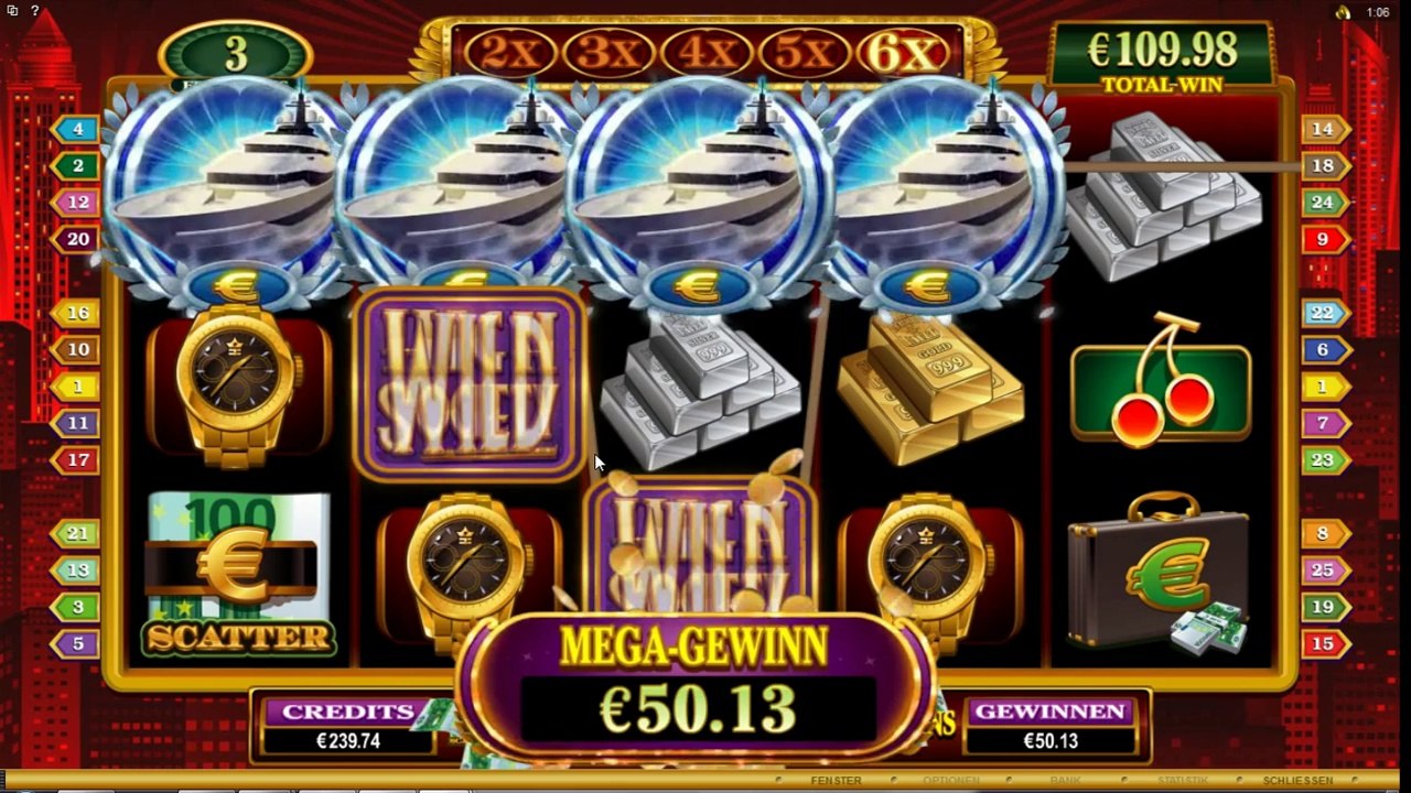 High Society Slot Freespin Feature with 6x multipler