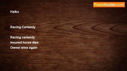 Michael Micmac Mccrory - 'Racing certainty'