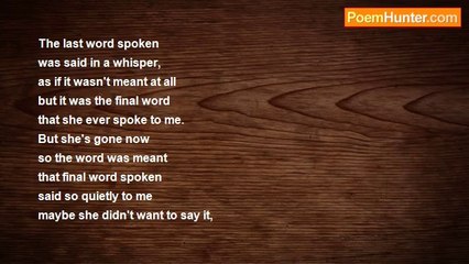 Kevin Halls - The very last word spoken