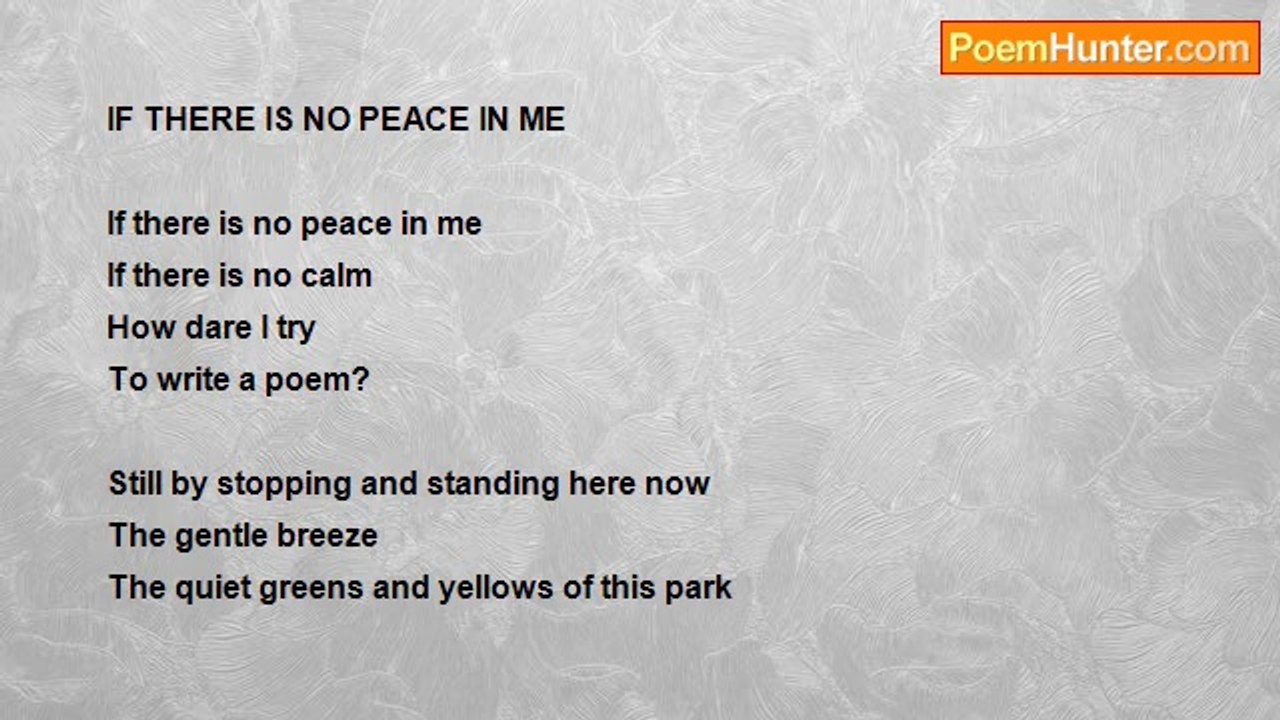 Shalom Freedman - If There Is No Peace In Me